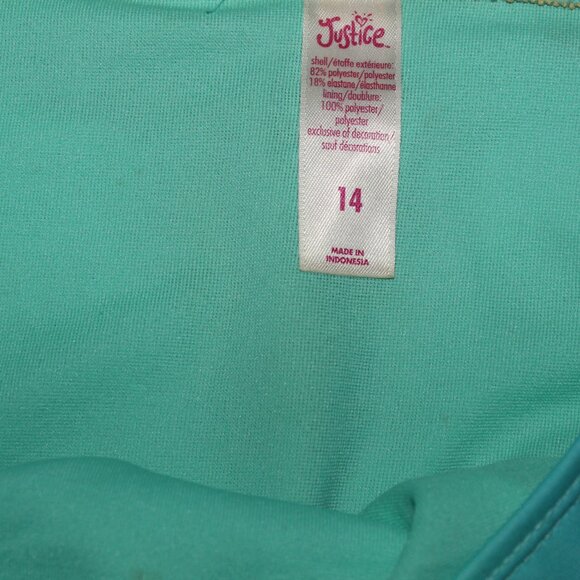 Blue 2 Pcs Justice Tankini Swimsuit Size 14 - Picture 4 of 11